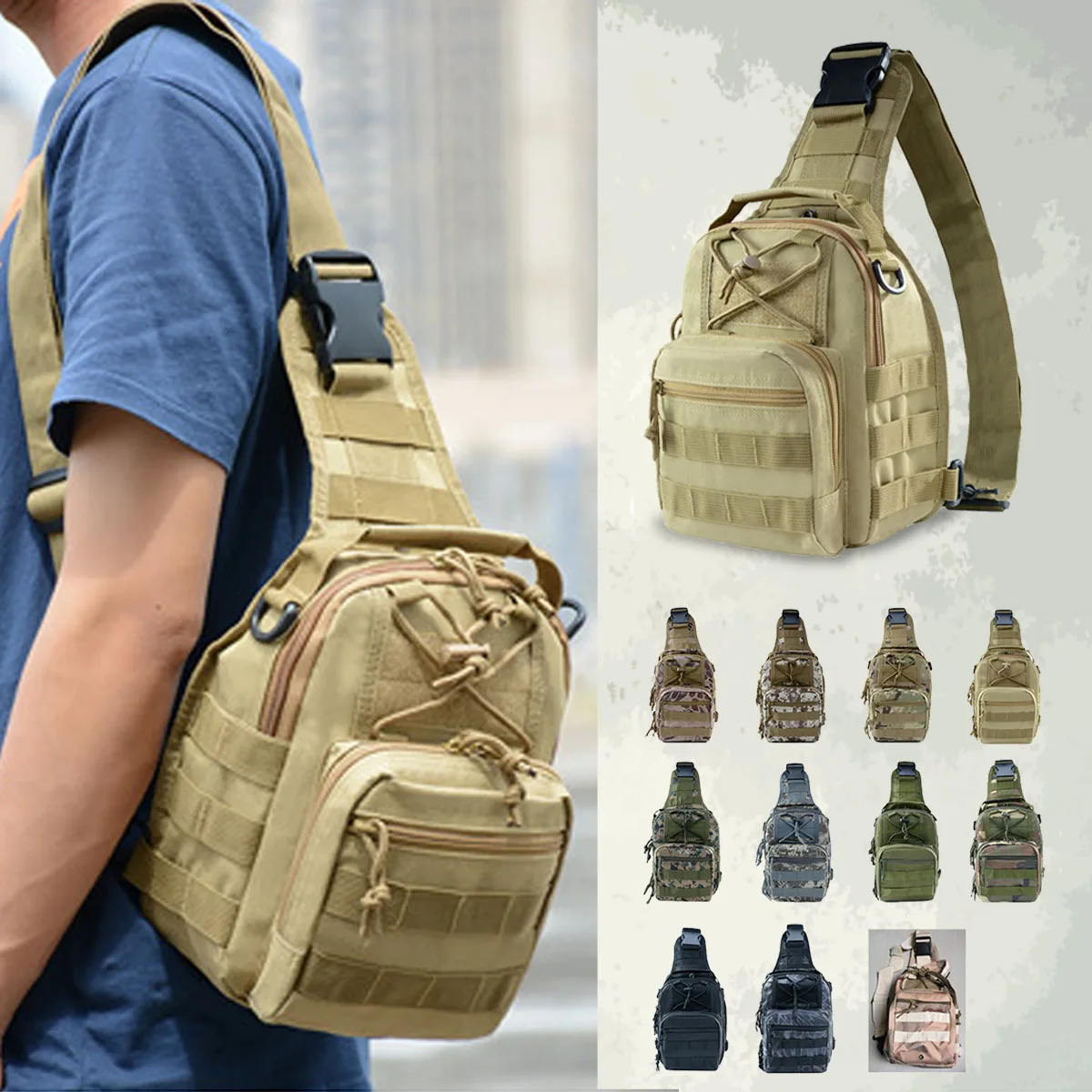 

Outdoor Sport Bag Military Tactical Backpack Tactical Messenger Shoulder Bag Oxford Camping Travel Hiking Trekking Outdoor Bag