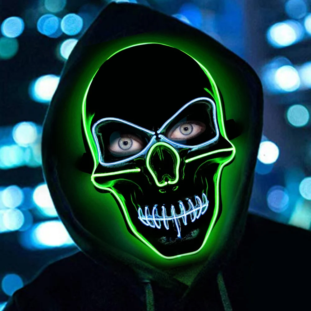 

LED Light Mask Scary Ghost Skull Skeleton Mask LED Masks skull mask Halloween Cosplay Creative Party Decoration Halloween Supply