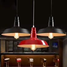 North Europe Iron Vintage Industrial Pendant Light Dining Room Kitchen Bar Hotel Study LED Lighting Fixtures White Black