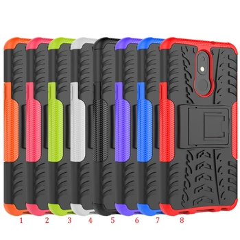 

50pcs/lot Kickstand Hybrid Impact Resistant Removable Tire Armor Hard Skin Case For LG K30 2019