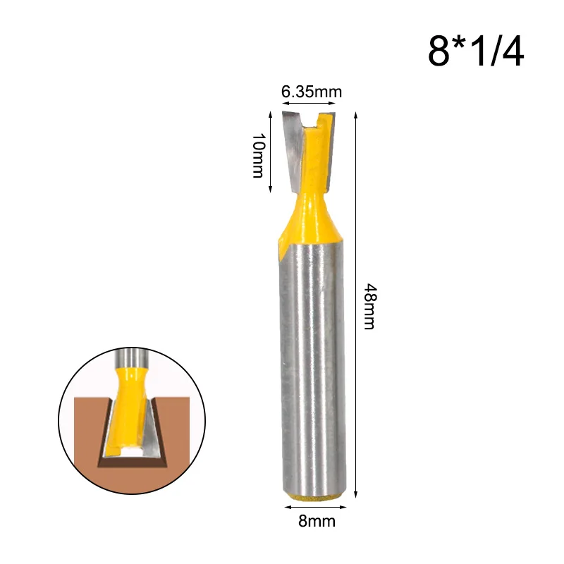 2pcs Dovetail Router Bit 1" Diameter 1/4" Shank Dovetail Joint Bit