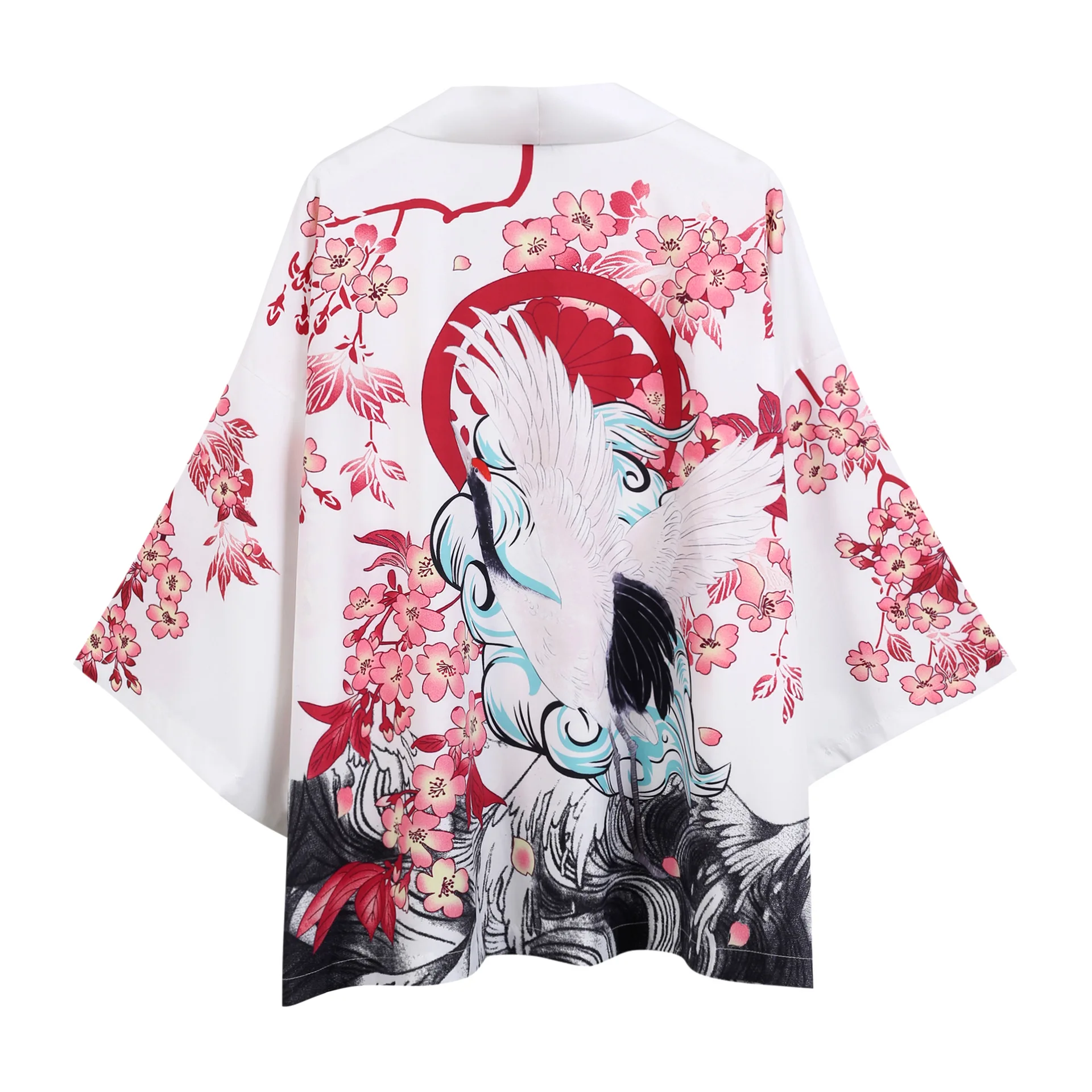 Традиционная мужская одежда Азиатский Дракон юката Самурай хаори японский стиль Ukiyo кардиган Харадзюку кимоно платье - Цвет: White 1
