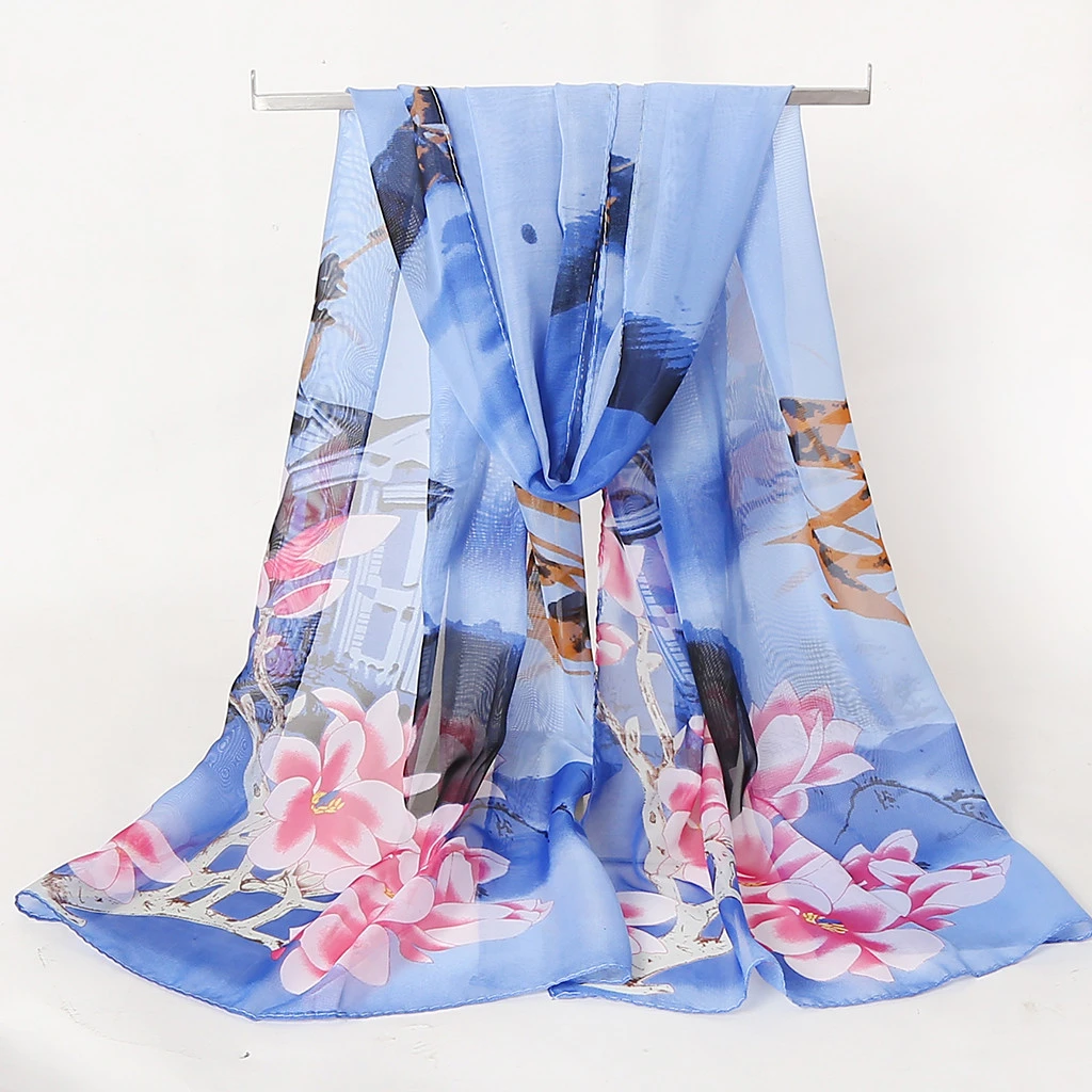 2019 Scarves For Women Hot Sale Print Flower Scarves Wrap Sunscreen Beach Long Hijab Four Seasons Available Cape Female 919