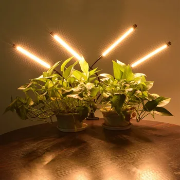 

60W 5V Dimmable Four-tube Flat Clip Plant Light Full Spectrum Warm White 3000K 80LED Black (Actual Power 20W)Whole Growth Circle