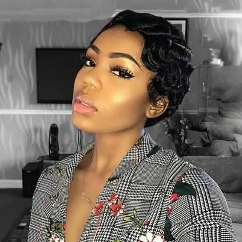 short human hair wig for black women 4