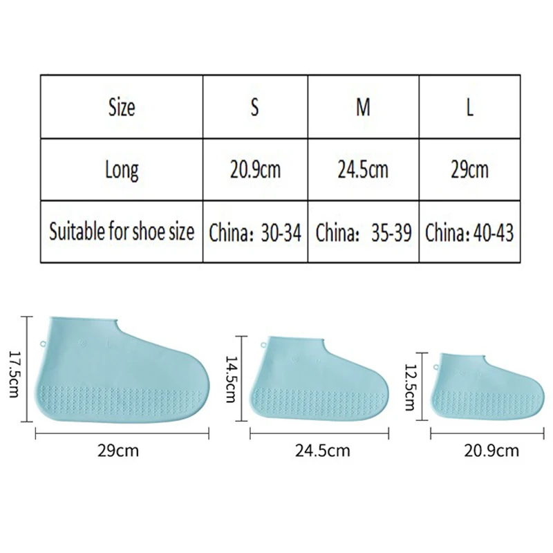 New High Quality Reusable Silicone Shoe Covers Outdoor Non-slip Waterproof Thick Rain Boots Overshoes Protector Shoe Accessories