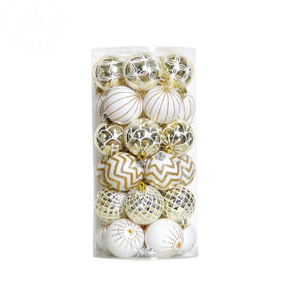 30 шт. Декор рождественской елки высокого качества белый золотой шар орнамент
