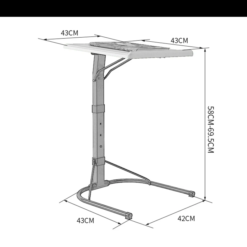 Foldable Computer Table Adjustable &Portable Laptop Desk Rotate Laptop Bed Tablek 43*43CM Computer Desk