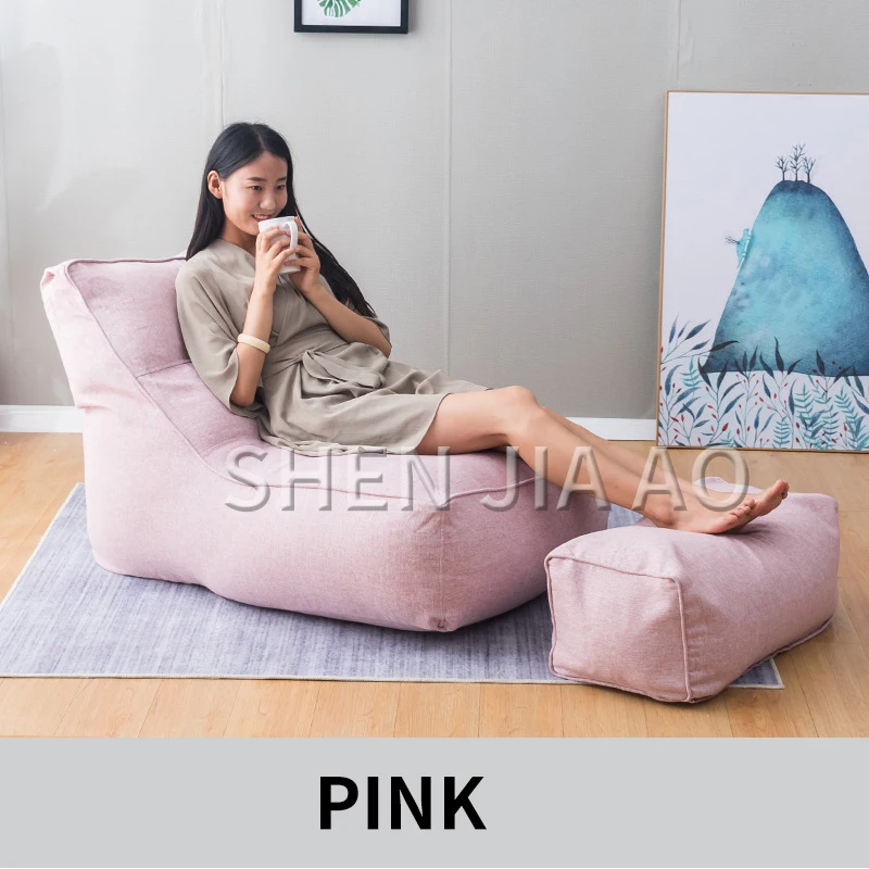  1PC Personality Lazy Sofa Bean Bag Single Detachable Bedroom Balcony Cute Small Sofa Cotton And Lin - 4000086841712