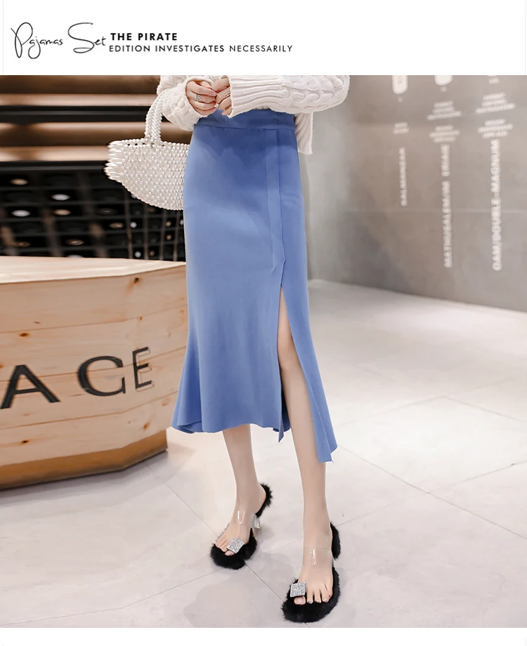 Beiyingni Mermaid Skirt Women Irregular Slim Casual Solid Color Package Hip Skirts Office Work Wear High Waist Midi Skirt Lady