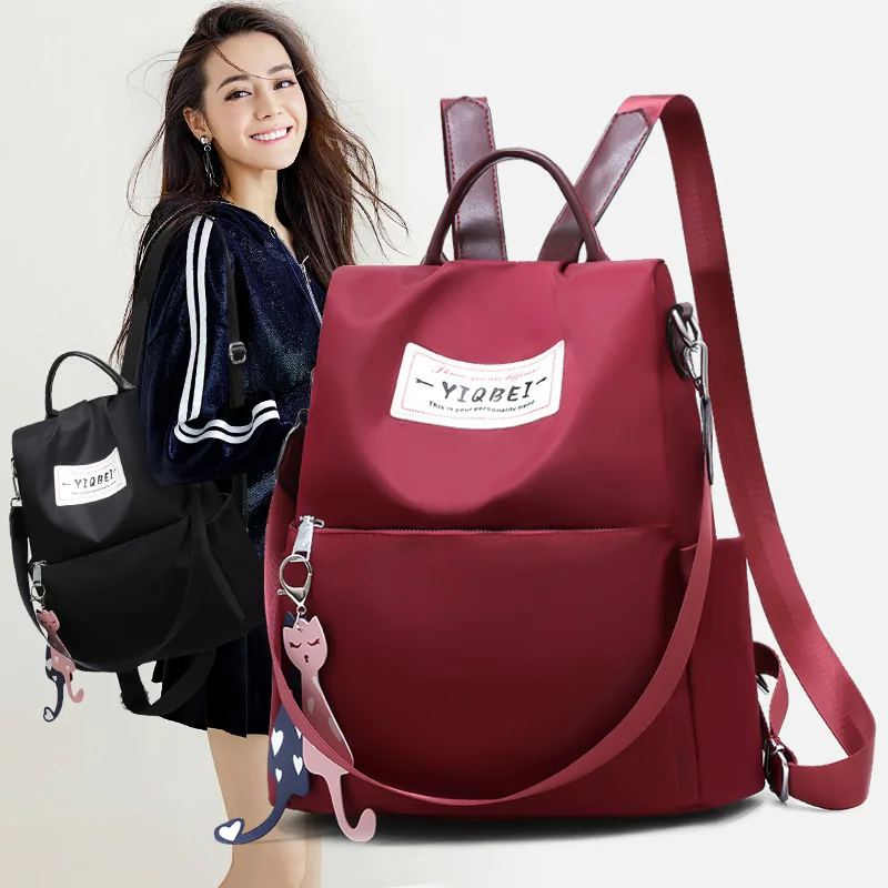 

2019 New Style Oxford Cloth Backpack Women's Korean-style Fashion Fashion Canvas Backpack Versatile Nylon Bag Casual School Bag