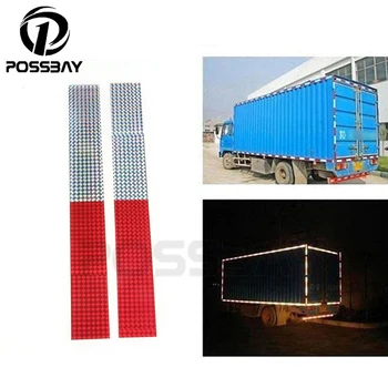 

POSSBAY POSSBAY 10 Pair Red Silvery Truck Car Rim Body Warning Reflective Tape Stickers Showy Strip Tape 40cm Car Sticker