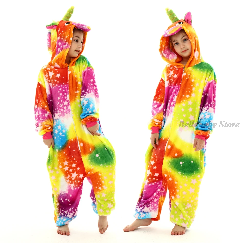 Kigurumi Spider Lion Panda Pajamas Unicorn Onesie Winter Flannel Warm Baby Girl Sleepwear Kids Boy Pyjamas Anime Children Pijama