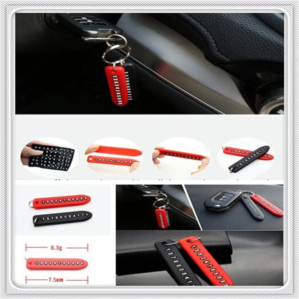 

Anti-lost Phone Number Plate Keychain Pendant Auto Vehicle Keyring for Hyundai CCS NEOS-3 Accent SR HND-4 Blue-Will i-blue