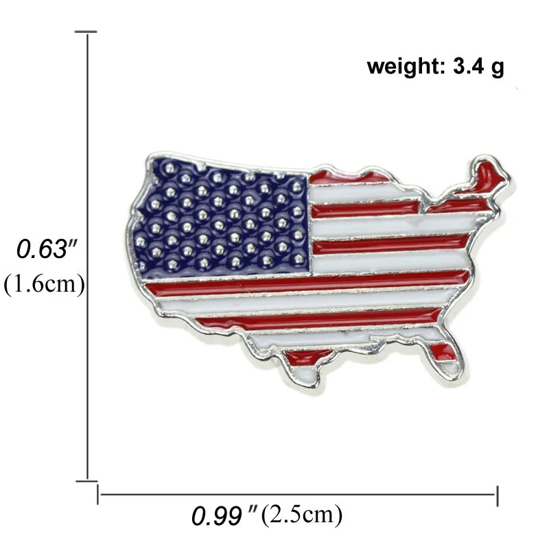 Брошь в виде карты и эмалированная булавка в стиле Парижа, итальянская, австралийская, американская патриотическая булавка на лацкане - Окраска металла: H01