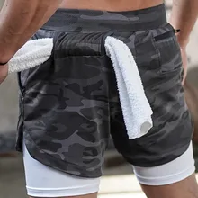 Fitness Shorts Gym Training Jogging Sport Quick-Dry 2-In-1 Men