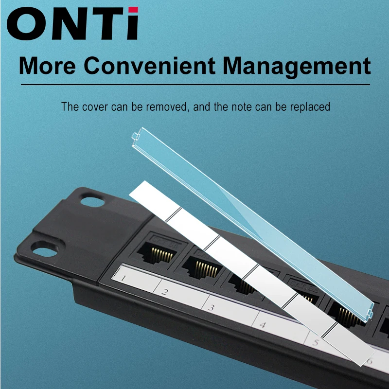 ONTi 19in 1U стойка 24 порта прямой CAT6 патч панель RJ45 сетевой кабель адаптер