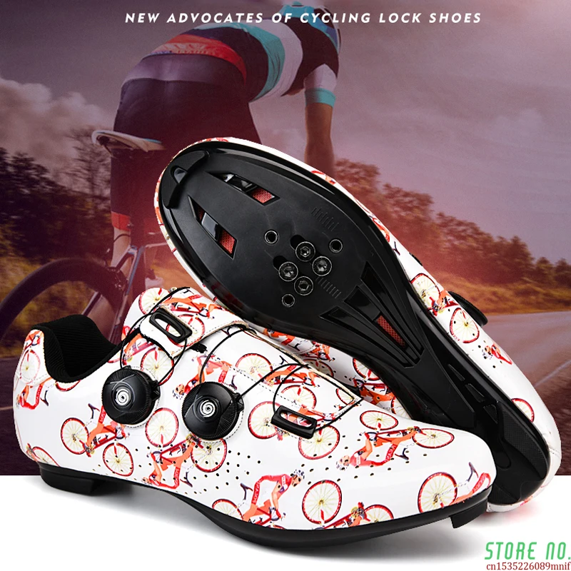 

Men Cycling Shoes Road Bike Shoes Self-Locking Cleat Sport Bike Shoes Male Carbon Fiber Road Bicycle Shoe Sapatilha Ciclismos