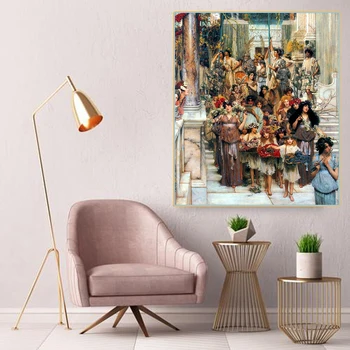 

Citon Lawrence Alma-Tadema《Spring》Canvas Oil Painting Artwork Poster Picture Modern Wall Decor Home Living room Decoration