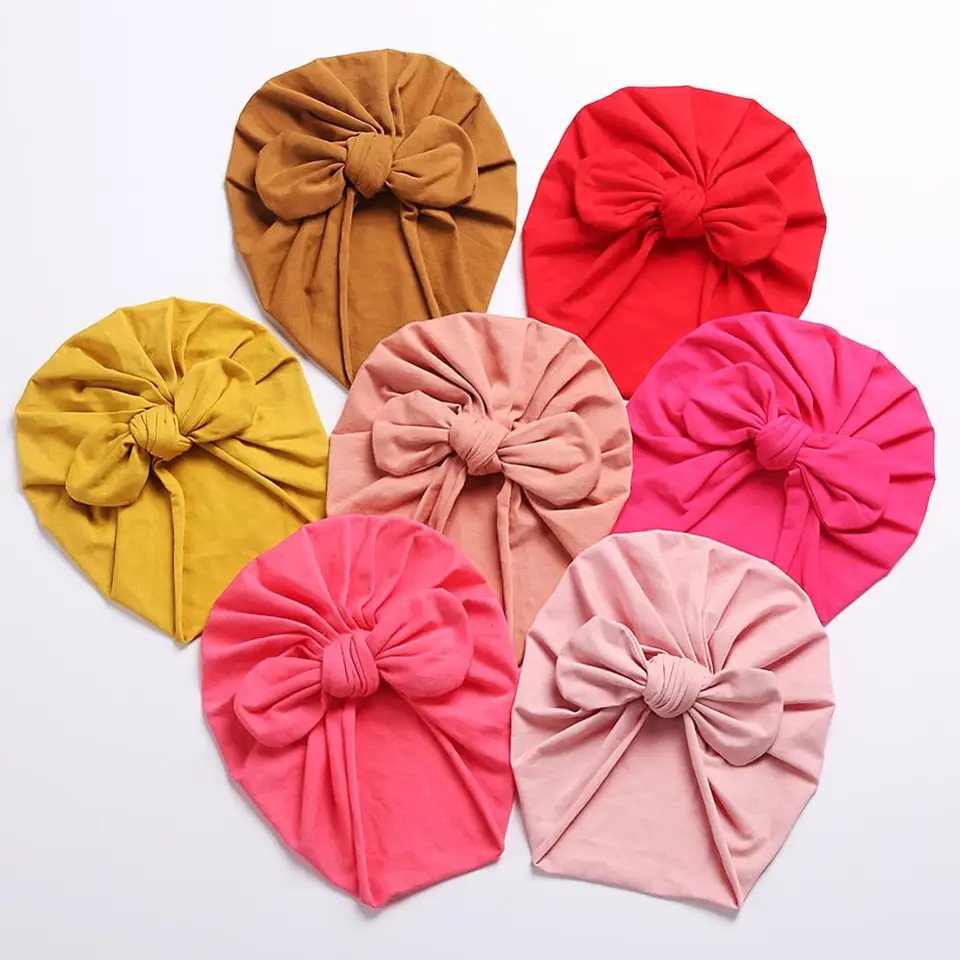 Bonnet Turban Bébé - Non Spécifié - 7 Pièces - Élastique - Design Nœud Papillon - Confortable - Au Quotidien