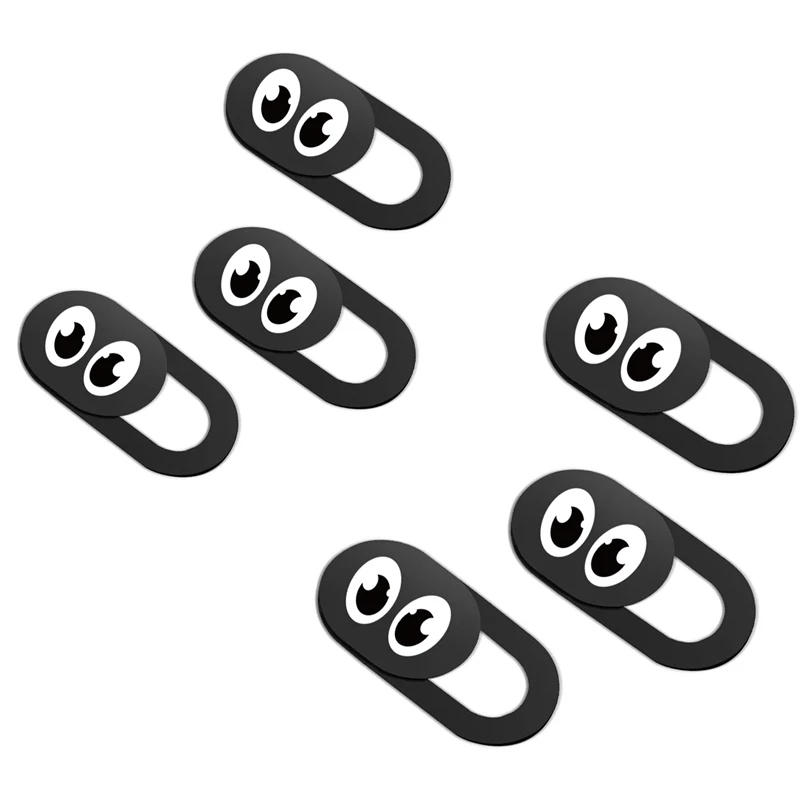 black 6 PCS Универсальная веб-камера крышка затвора глаз слайдер Пластиковая крышка камеры для IPhone ПК ноутбуки мобильный телефон объектив стикер конфиденциальности - Цвет: black 6 PCS