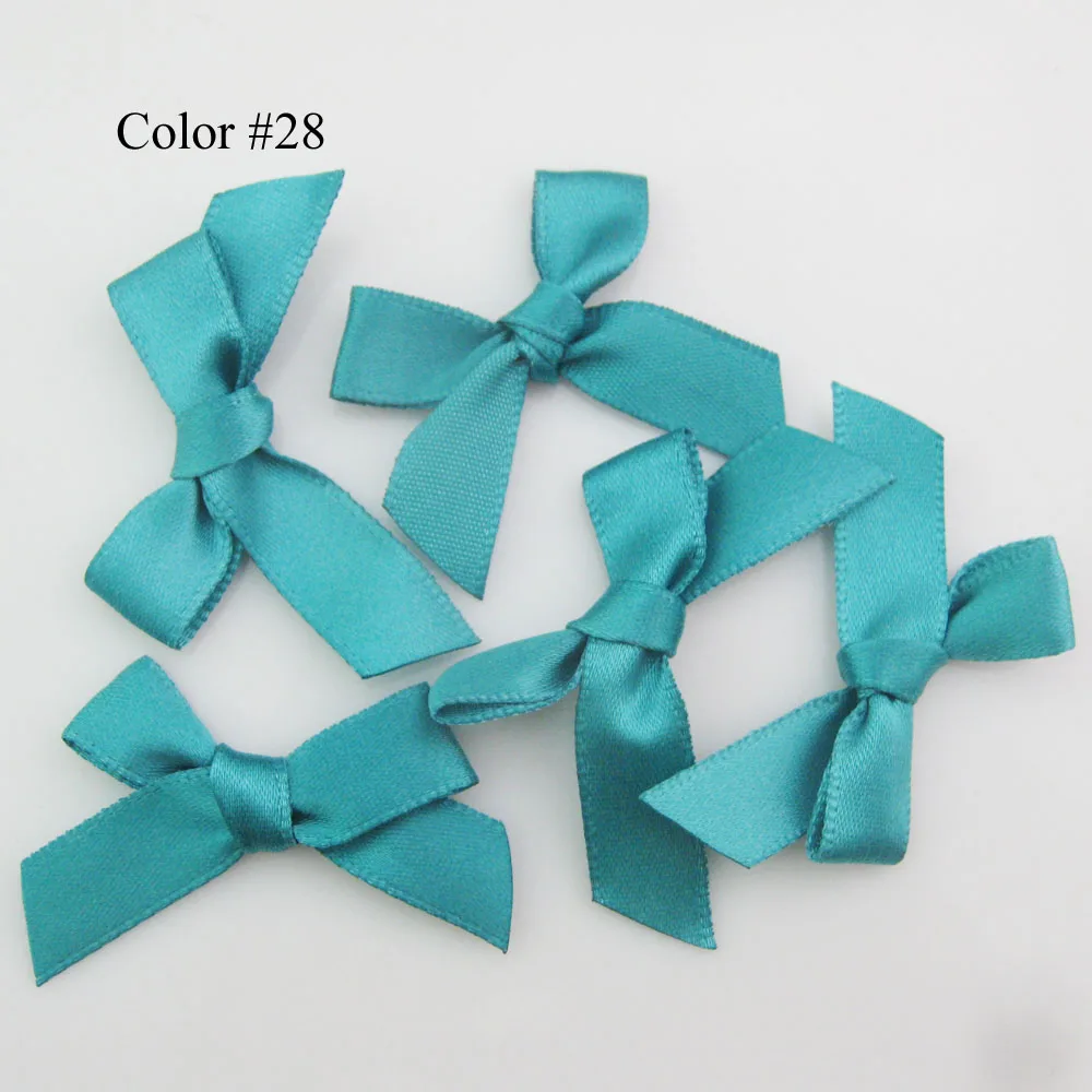 (Limited Stock) F0028 10MM Satin Ribbon Bowtie 200Pcs Children Clothes Accessories Craft Gift Decorative