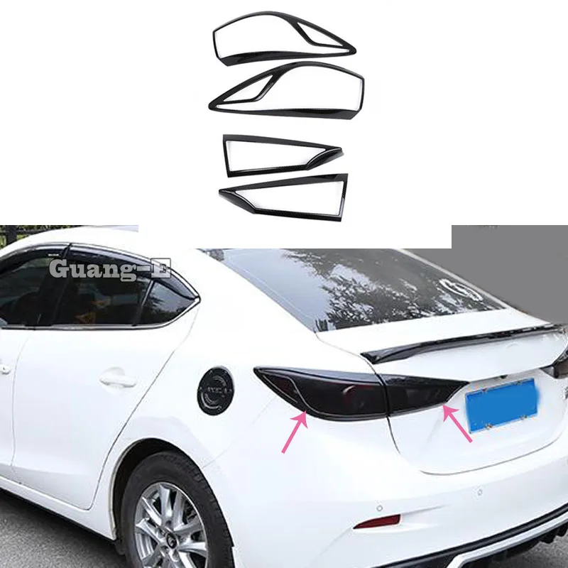

For Mazda 3 Axela M3 Sedan 2014 2015 2016 2017 2018 2019 Car Styling Trim Tip Tail Light Rear Back Frame Lamp Cover Stick 4pcs