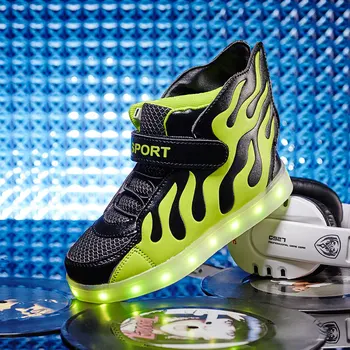 

Flame LED Light Shoes Ghost Step Lamp Shoes Boys Girls USB Charging Flash Shoes Kids Shoes Children Skateboard Sneakers