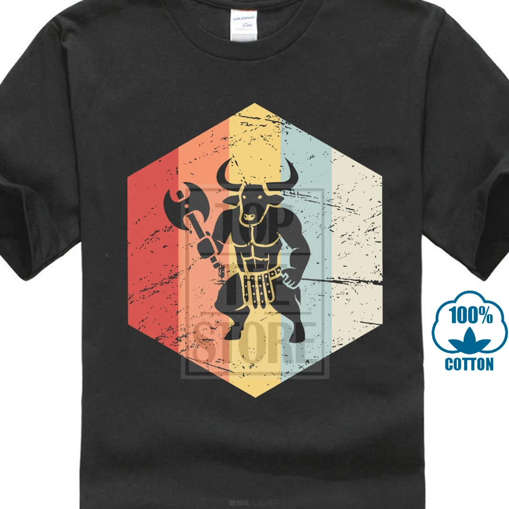 Camisetas estampadas baratas hombre, Retro de Minotaur mitología griego, camiseta de manga corta con cuello redondo, camiseta tela ancha| | - AliExpress