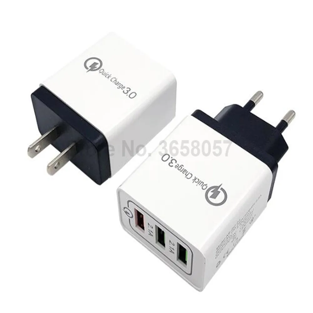 50 шт. Quick Charge 3,0 USB Зарядное устройство 5V 2.1A QC3.0 3 порты быстрой зарядки USB для путешествий настенное Зарядное устройство мобильного телефона Зарядное устройство