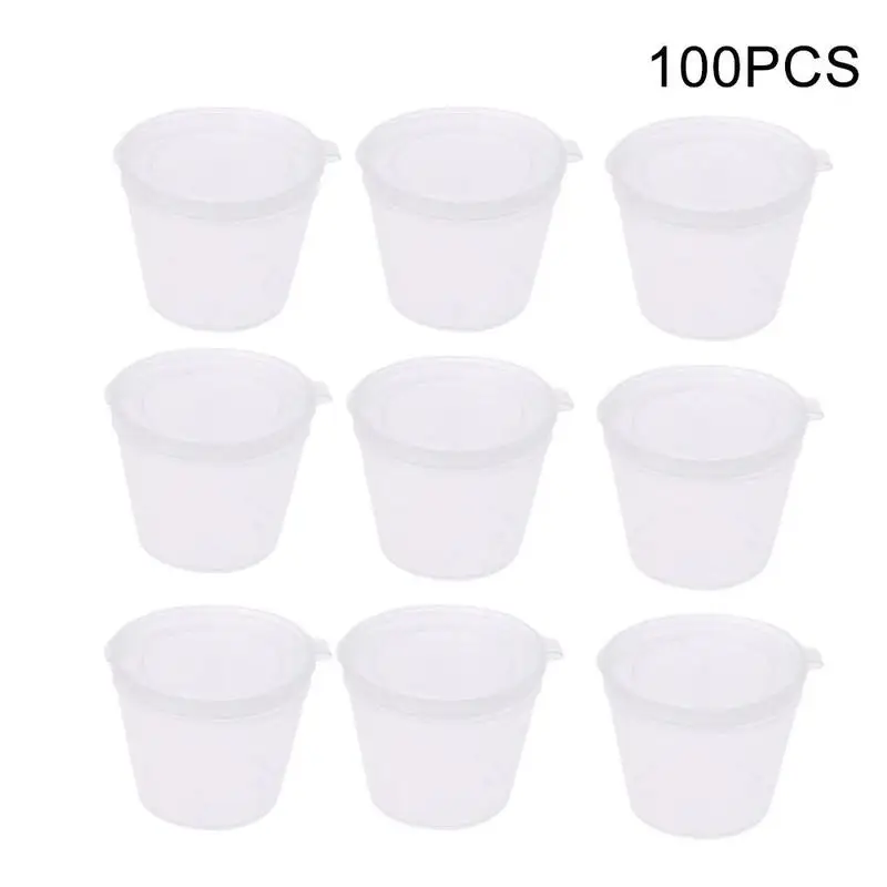 

100Pcs 27ml Disposable Sauce Cups With Lid Food Storage PP Material Transparent Chutney Cups Containers Boxes