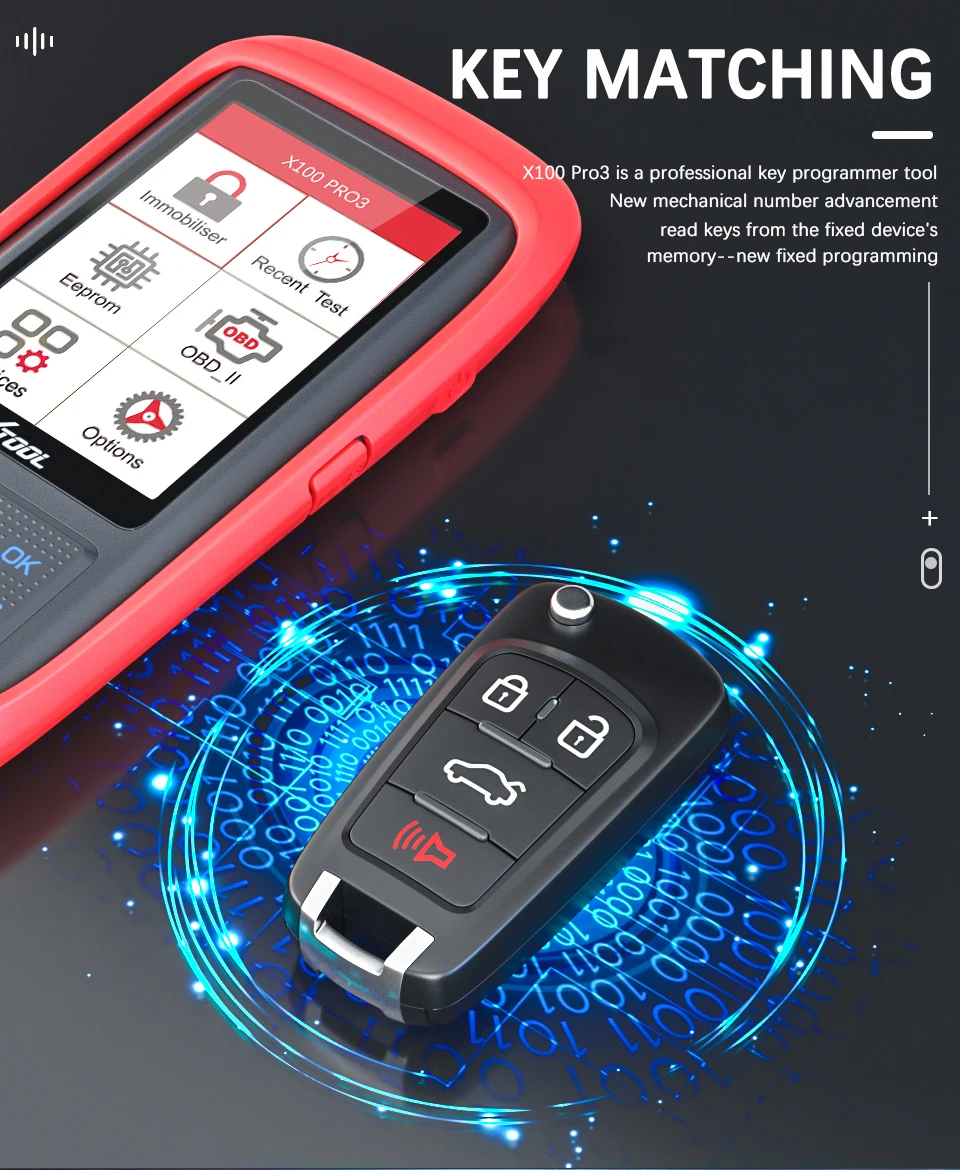 Xtool X100 Pro3 Auto Key Programmer with ABS SAS EPB Free Update OBD Diagnostic Read Fault Code OBD2 Scanner Oil/Service reset test car battery with multimeter