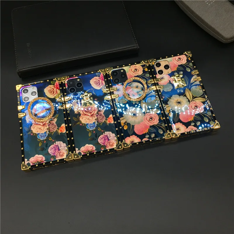 Luxury Glitter Square Cover Vintage Flower Case for Samsung Galaxy S23  Ultra S22 Plus S21 FE Note 20 Ultra Note 10 9 S10 S20 S9 - AliExpress