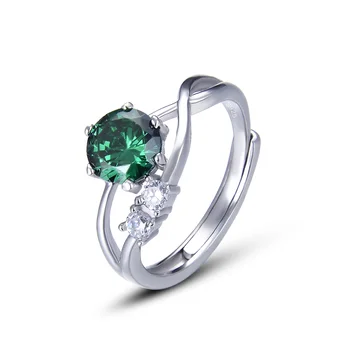 

Wholesale Ring 6mm Round Crystal Jewelry Luxury Brand Quality Engagement Ring for Women Sterling Silver Vintage Wedding Ring 925