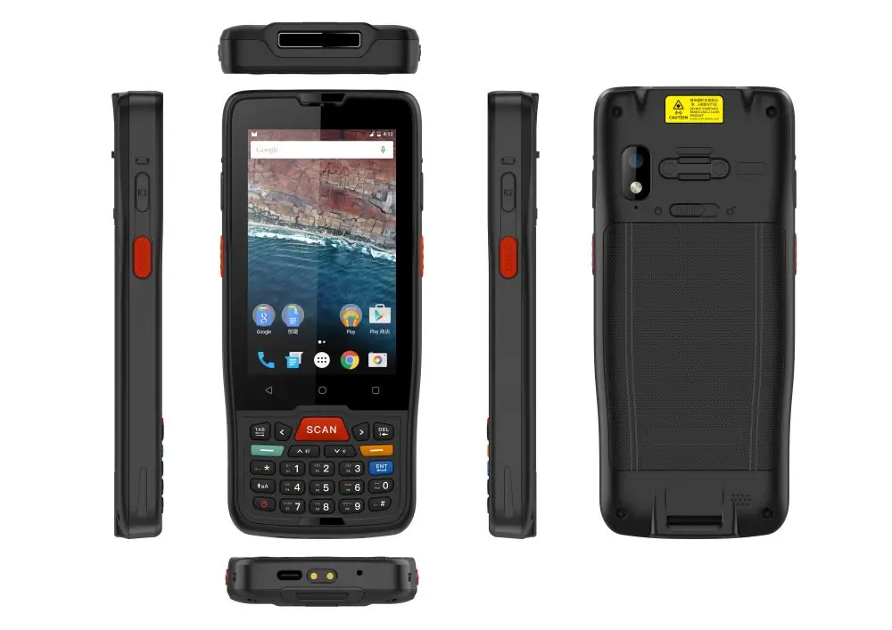 Китайская цифровая клавиатура мобильный компьютер Android PDA с 4G wifi NFC WWAN беспроводной bluetooth Штрих-Код qr код 2D сканер штрих-кода