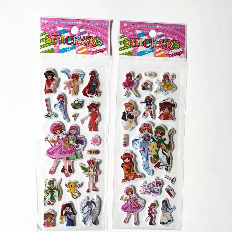 6 листов с мультипликационным рисунком Captor наклейки Сакура Kawaii Cardcaptor Sakura KINOMOTOSAKURA Bubble Adesivos девушки любят DIY игрушки