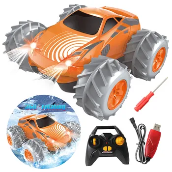 

RC Car Dirt Bike 2.4G Amphibious 360 Degree Spins Remote Control Stunt Racing Vehicle Model Light Electric Hobby Toys for kids