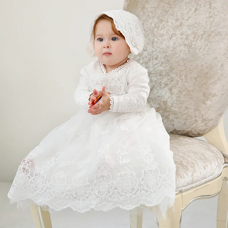 

2pcs Baby Girls Princess Gown Dress Lace Christening Wedding Birthday Pageant Party Bridesmaid Formal Dresses Clothes