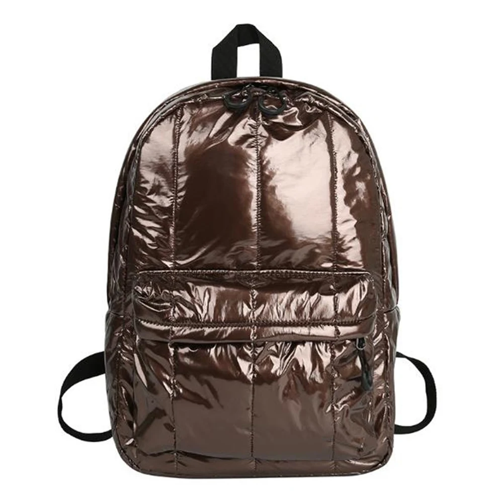 

Winter Space Cotton Backpack Casual Down Cotton Waterproof Wearable Backpack Middle School Student Simple Wild Bread Backpacks