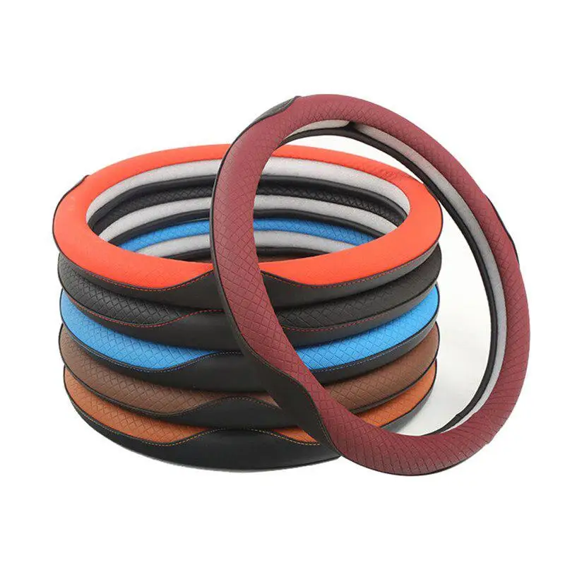 Universal Car Steering Wheel Cover PU Wear-resistant Automotive Car Handle Cover Comfortable Plush Cover