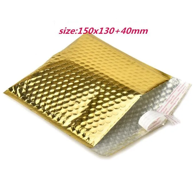 

13*15cm+4cm Small Gold red mailing bags, Sliver Aluminum bubble shipping bag, padded envelopes bubble mailer bag