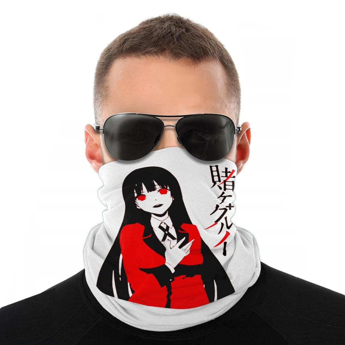 mens dress scarf Kakegurui Classic Scarves Neck Face Mask Fashion Neck Warmer anime yumeko jabami Seamless Bandana Polyester Headband Outdoor mens designer scarf