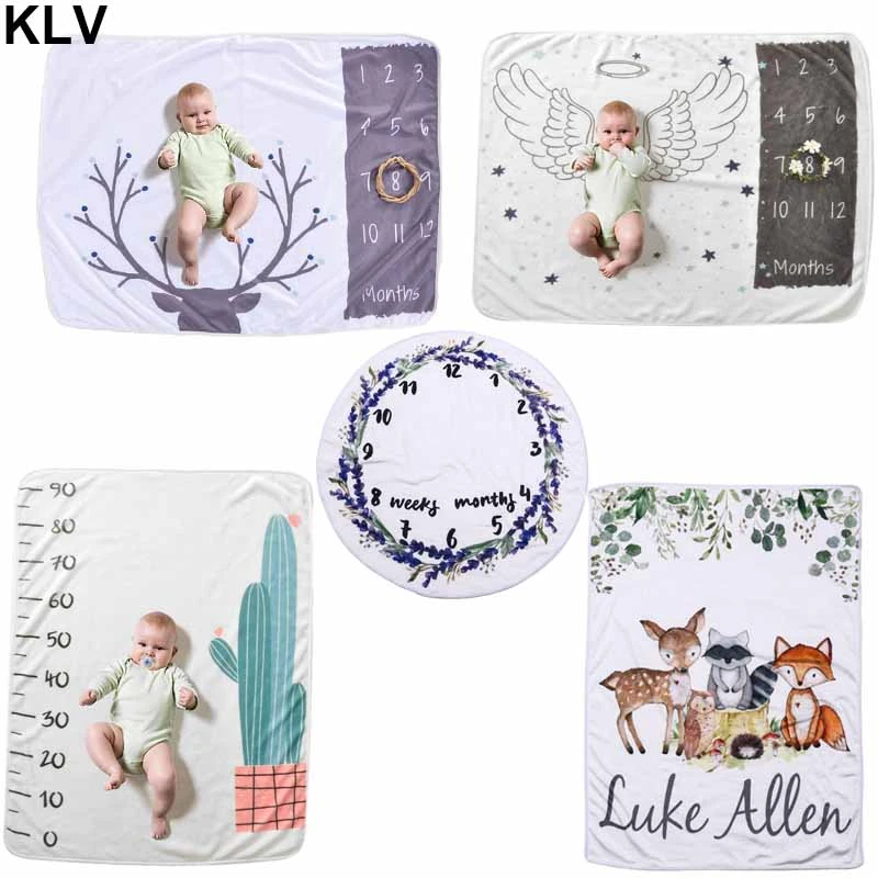 Tapis De Photographie Pour L Evolution De Bebe Couverture A Jalon D Age 12 Mois Pour Photo De Nourrisson Accessoire Avec Un Wapiti En Fond Outil De Suivi De La Croissance De L Enfant Aliexpress