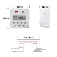 12V 24V 110V 220V Digital Timer Switch 7 Days Weekly Programmable Time Relay Programmer Built-in Rechargeable Battery 2