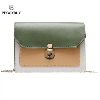 

Casual Shoulder Bag Simple Design Ladies Cross Body Bag Women PU Shoulder Messenger Fashion Contrast Color Cross-Body Bag
