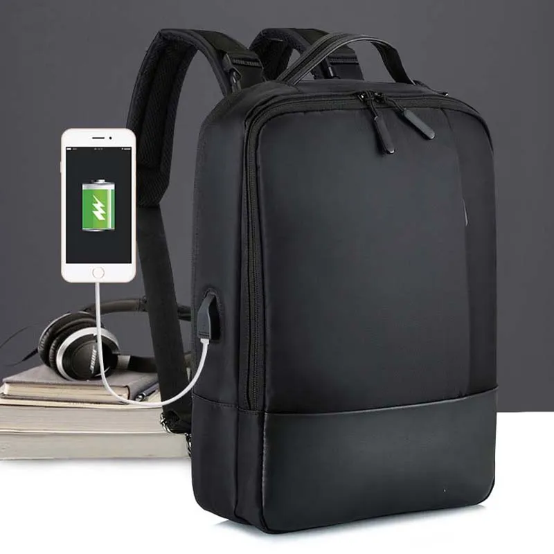 

Nylon backpack new casual USB men's backpack simple business waterproof backpack fashion multi-function computer bag studen