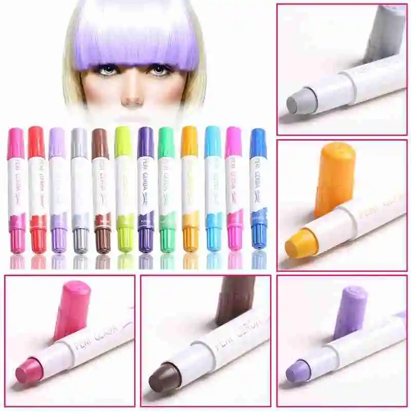 Профессиональная краска для волос, карандаш, мел, ручка, цвет волос, одноразовая Временная меняющая цвет крем, уход за волосами и инструмент для укладки