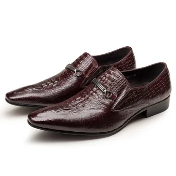 

Men Shoes Crocodile Pattern Leather Shoes Zapatos De Hombre Formal Wear Leather Shoes Men's Wedding Shoes Chaussure Homme