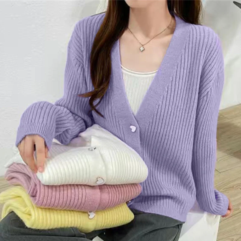 Sweater Unif Cardigan Women's 2021 Early New Loose Top Gentle Knitted Short Coat Lazy Wind Jum |