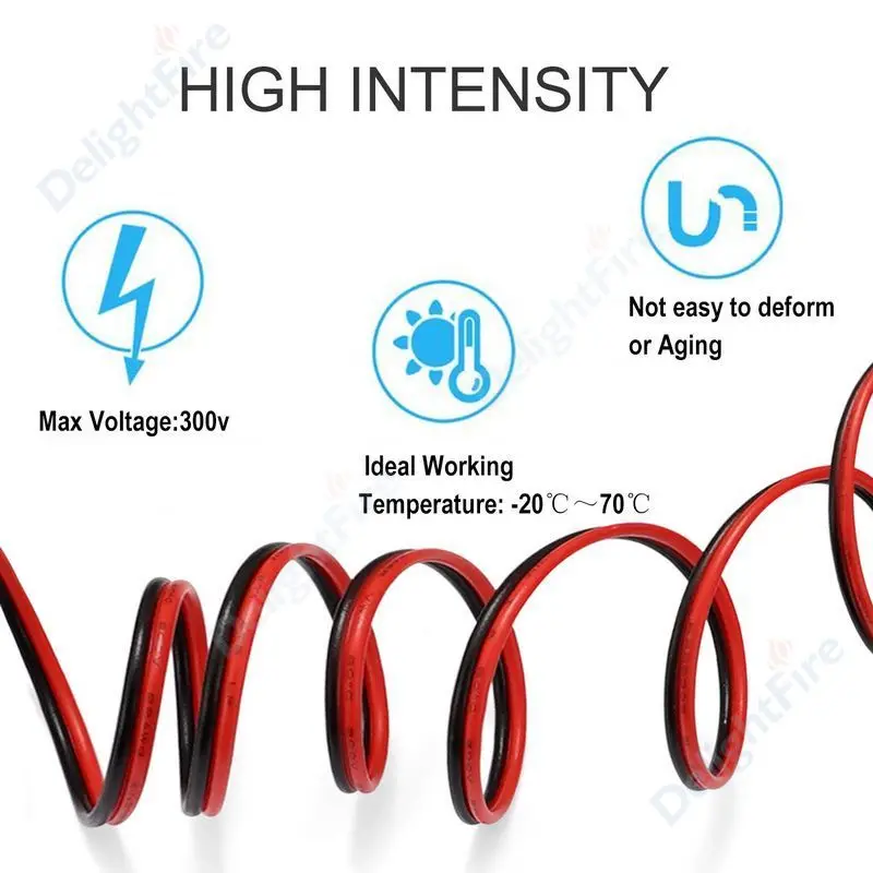 UL2468 2 Pin Electric Cable 26/24/22/20/18AWG Tinned Copper Wire Electrical Wire For Speaker Fan Led Strip Light Solar Panel